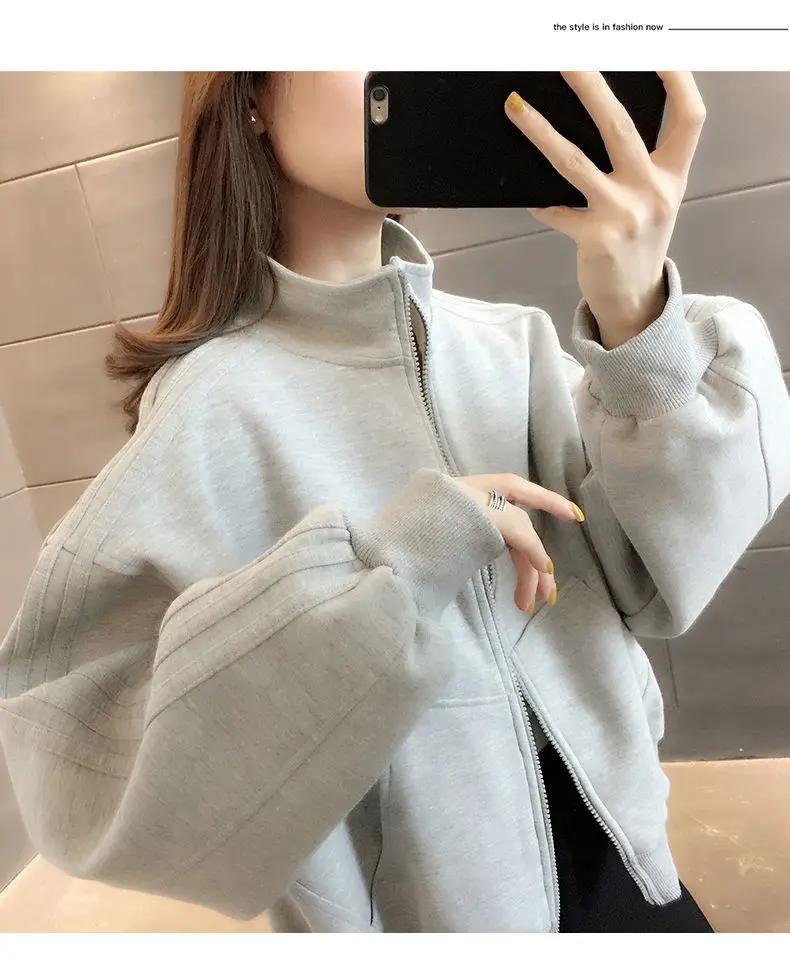 

Hoodies Women Harajuku streetwear kawaii oversized zip up sweatshirt clothing korean style long sleeve tops 3241013