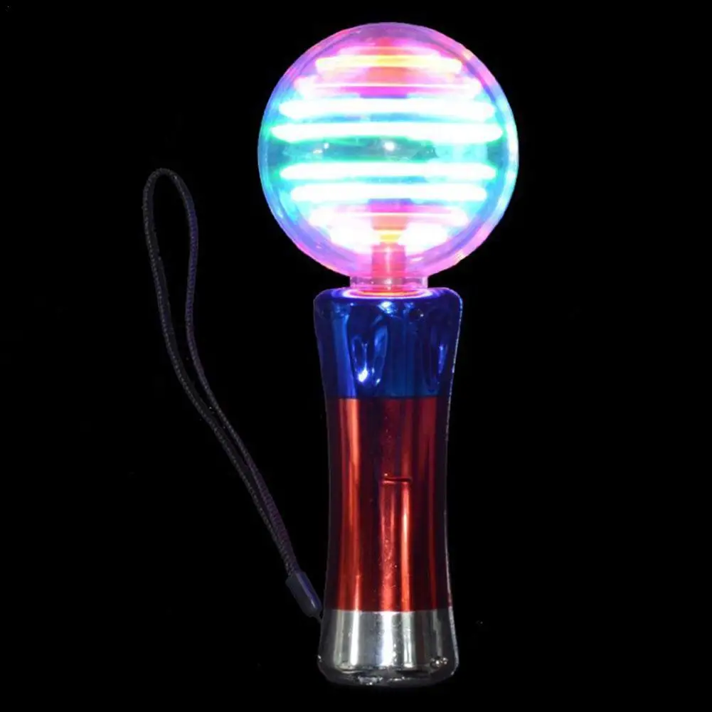 

Hand-held Short Glow Stick LED Round Ball Lantern Flashing Luminous Rod Stick Rotating Toy Lights