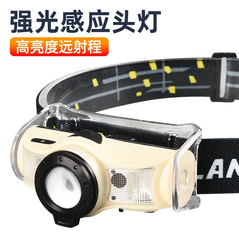 

Motion Sensor Headlamp Rechargeable Waterproof Searchlight Headlamp Hunting Climbing Latarka Czolowa Outdoor Lighting DE50TD