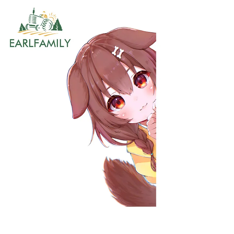 

EARLFAMILY 13cm x 6.5cm for Hololive Inugami Korone Peek Car Sticker Anime Motorcycle Campervan Decal Windshield Car Accessoires