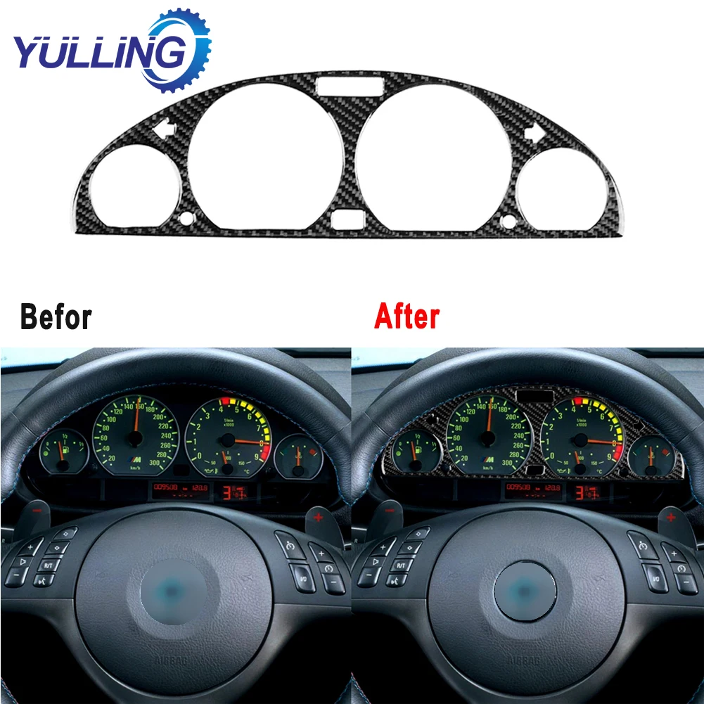 

Carbon Fiber Internal Instrument panel decorative frame Dashboard cover Stickers trim Interior For BMW E46 M3 1998-2005