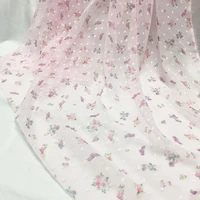 thin vintage floral fabric print chiffon for summer dress and women shirt can see though