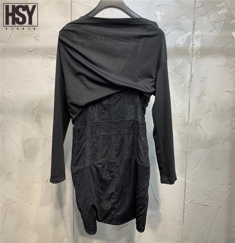 【HSY stuo】 2019 Летние Новые Сексуальные женские поддельные два кружева пэчворк