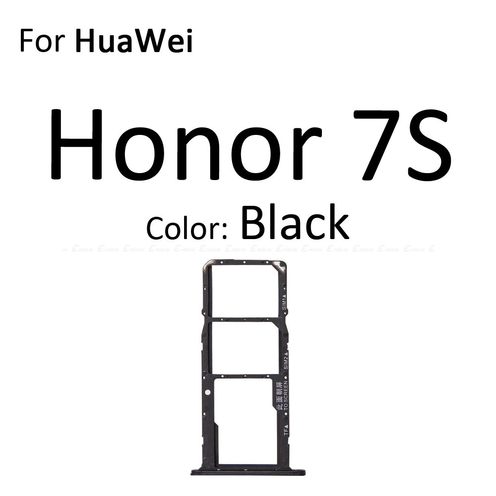 Sim Micro гнездо для sd-карты держатель Слот лоток ридер для Huawei Honor 7X7 S GR5 адаптер контейнер Сменные соединительные детали - Цвет: For Honor 7S Black