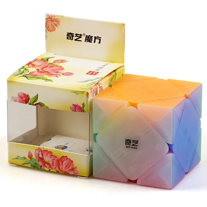 

Professional color transparent oblique shaped cube children's educational toy