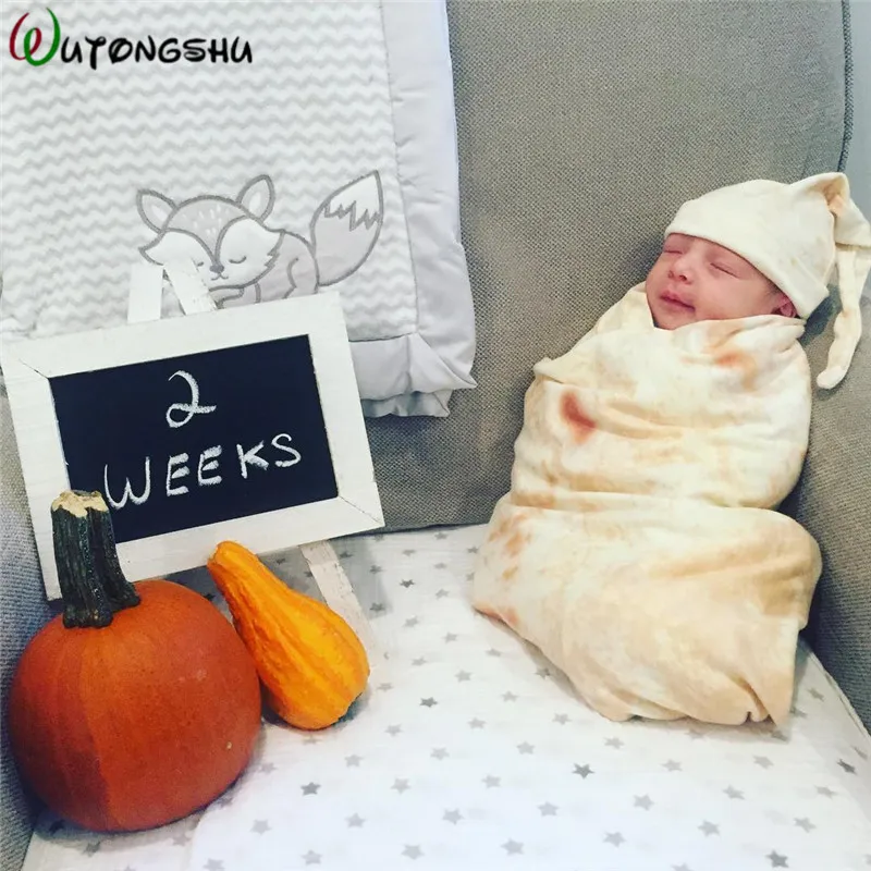 Burrito Детское Одеяло пеленка мука тортилья для сна обертывание с шляпой|Одеяла и