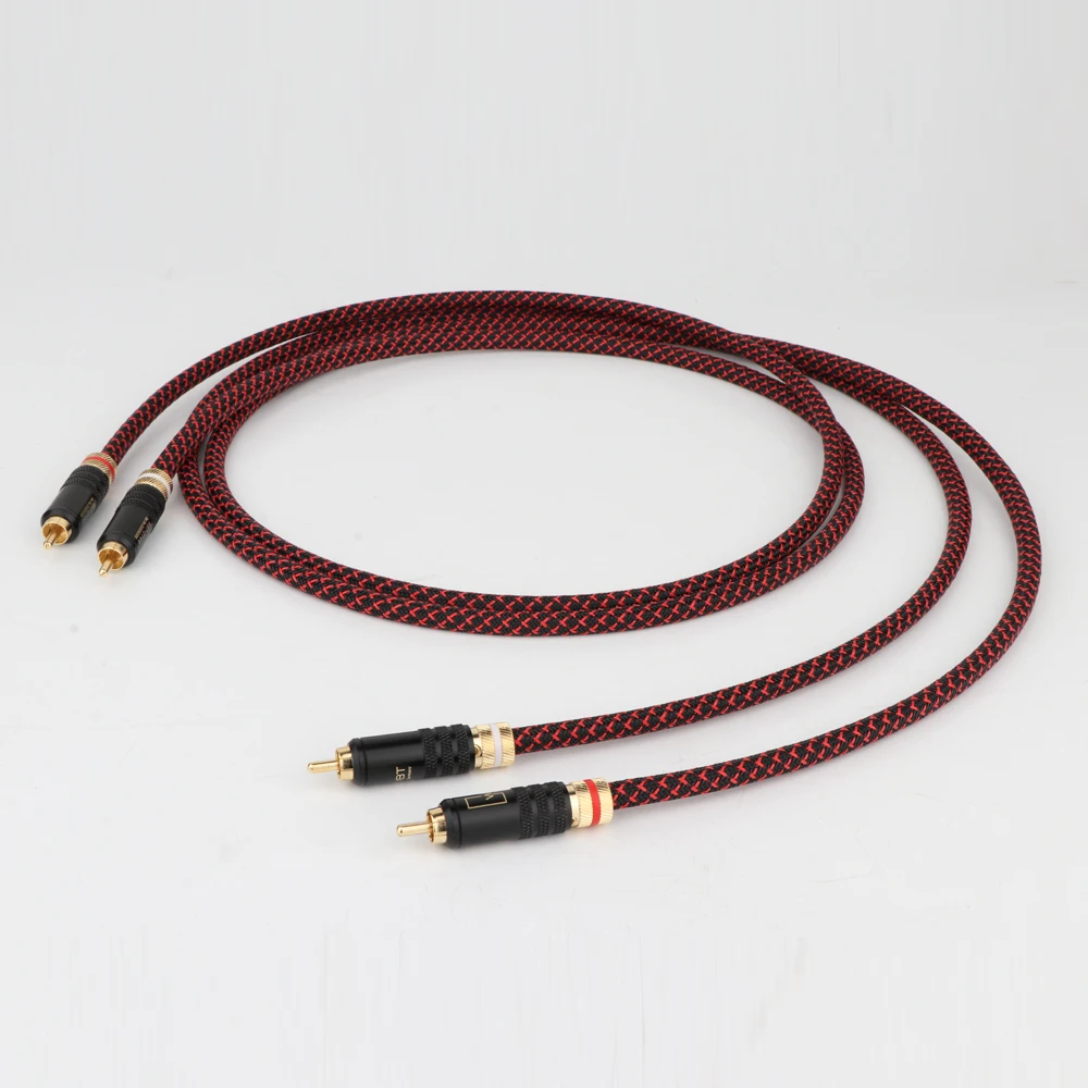 Одна пара высококачественных аудиокабелей HIFI RCA Аудиокабели с WBT разъемом HI End из