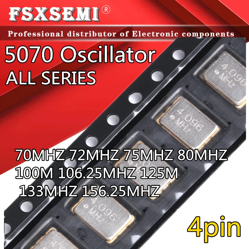 

5pcs OSC 5070 crystaloscillator 4pin oscillator 5*7mm 57xmm 5070 70MHZ 72MHZ 75MHZ 80MHZ 100M 106.25MHZ 125M 133MHZ 156.25MHZ