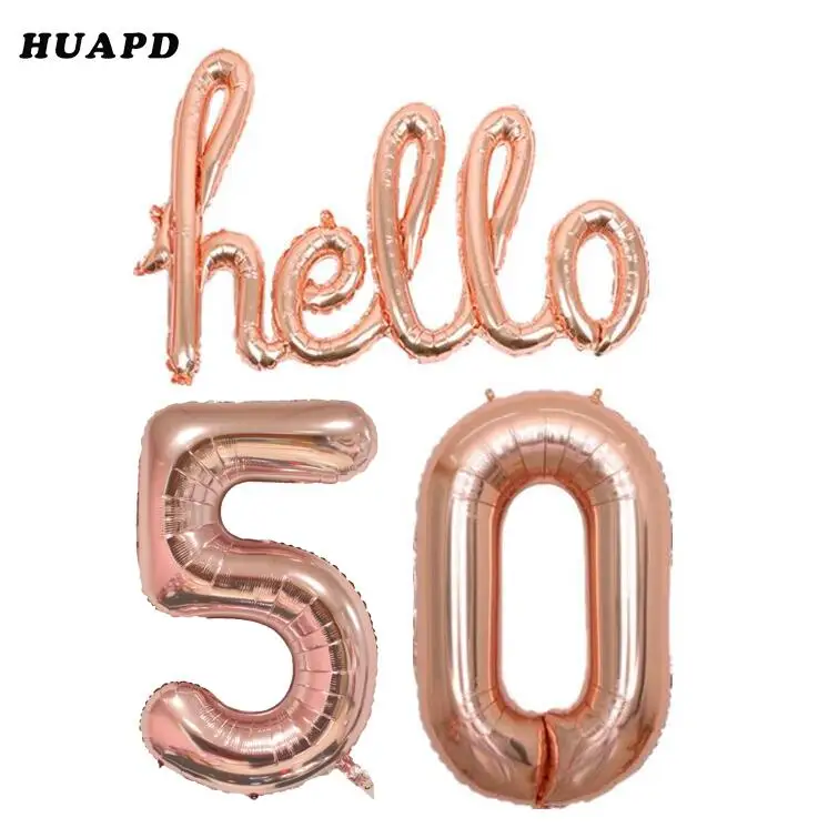 Розовое золото Hello 30 Детские шарики День подарков будущей матери декор для