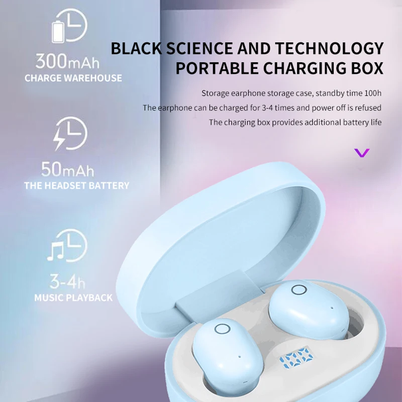 McGeSin Беспроводные блютус гарнитуры Светодиодный дисплей TWS Наушники 5.0 с Power Bank