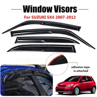 4x car window visors sun rain protector guard vent wind visor sun shade for suzuki sx4 hatchback 5door 2007 2008 2009 2010 2012