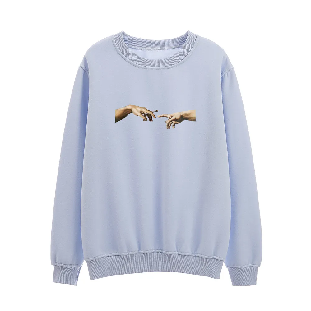 Cartoon Graphic Crew Neck Sweatshirt Vintage Women Sweetshirts Korean Top Sweat Suit Tracksuit Crew Neck Hoodies for Women