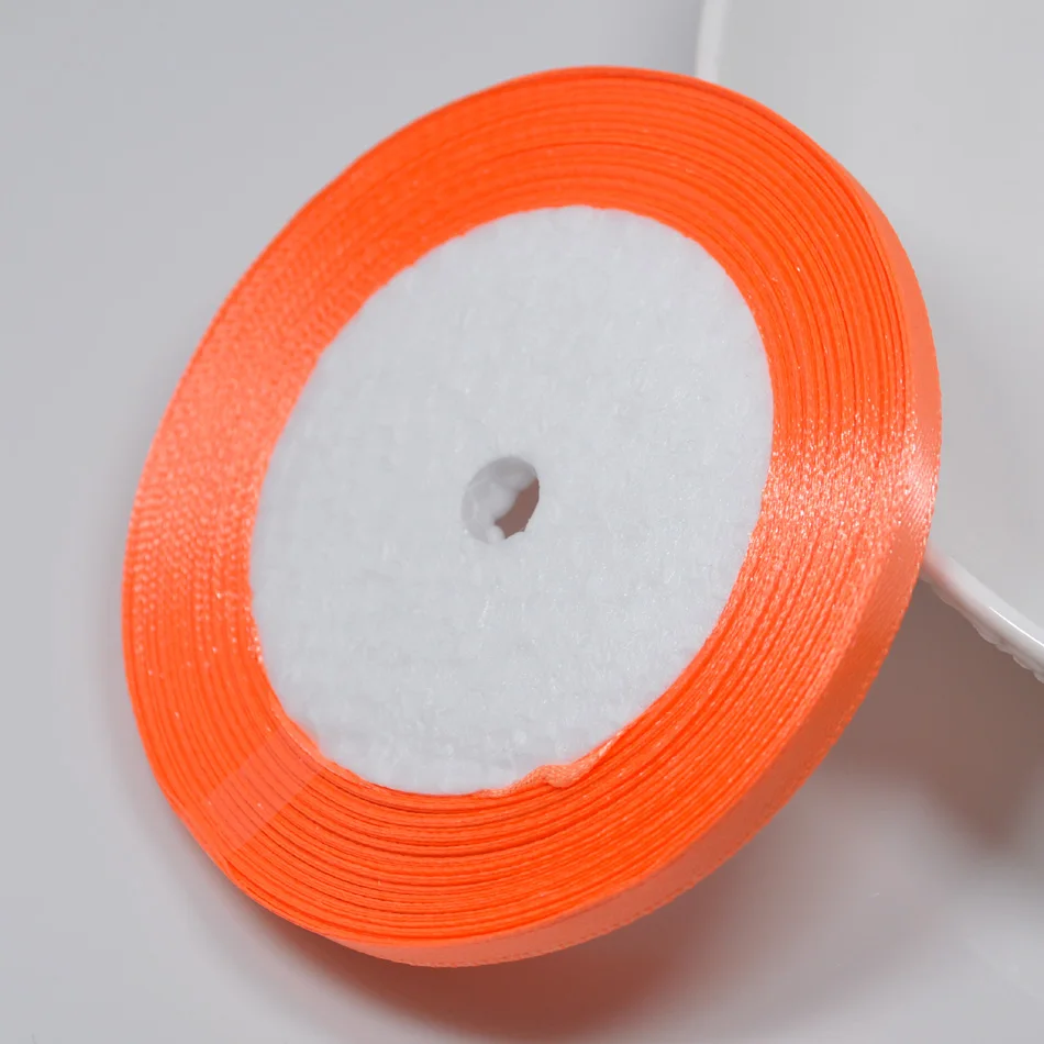No 22 light orange 6 мм 1 см 1,5 см 2 см 2,5 см 4 5 см атласными лентами DIY искусственный шелк розы Ремесла поставок швейной фурнитуры Скрапбукинг Материал - Цвет: No 22 light orange