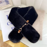 soft faux fur scarf for women solid color fur neck collar wraps winter warm furry scarves neck shrug for fall winter coat dress