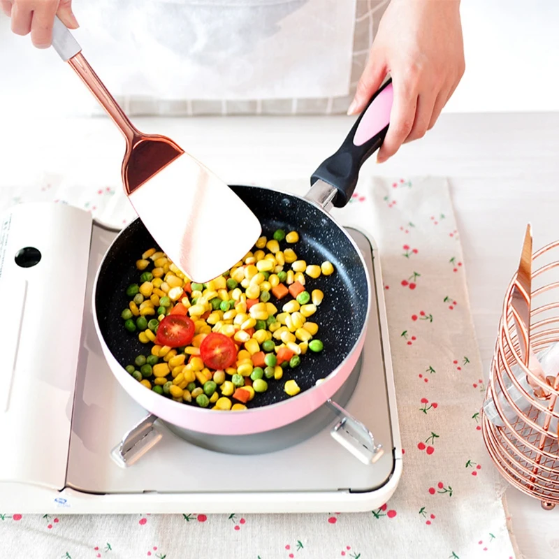 

Kitchen Utensils Stainless Steel Cooking Serving Utensils Set with Handle, Serving Spoon Turner Whisk Kitchen Tools