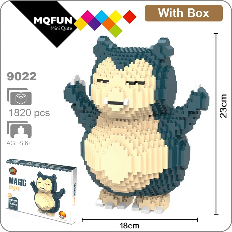 HC 9022 With Box HC большой мультфильм Аниме Супер Герой Марио Тоторо Snorlax пластиковый строительный блок кирпичи игра DIY 3D Сборная модель обучающая игрушка - Цвет: HC 9022 With Box