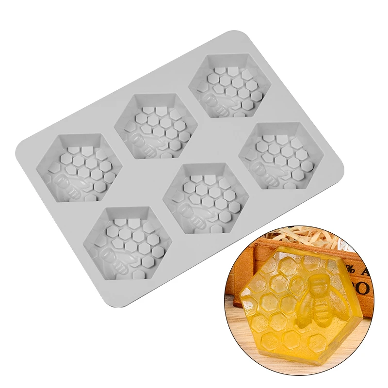 Качественное свадебное Силиконовое мыло медовая Пчела 6 форм для поделок куб