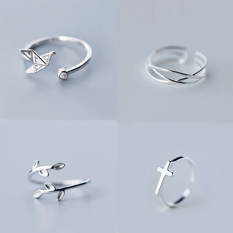 2019 новые 925 пробы серебряные Модные кольца для женщин открытый размер