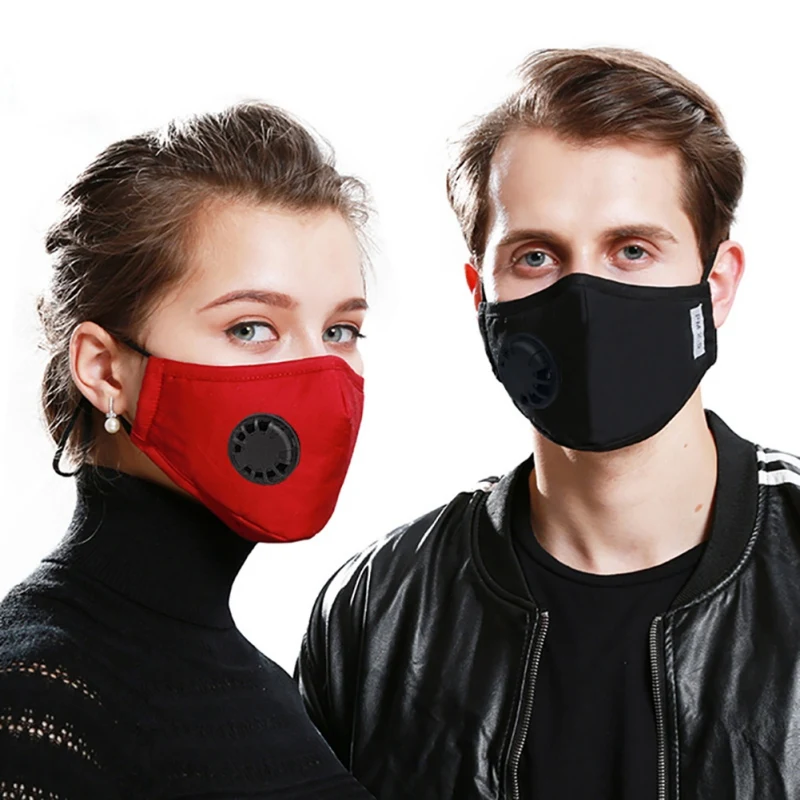 

2020 Cotton Face Mask With Breathing Valve Anti-dust PM 2.5 Dustproof Mask With Activated Carbon Filter Respirator Mouth-muffle