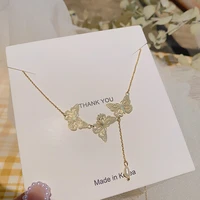 new hot charms pearl pendants chain on neck chains butterfly gift jewelery rose gold butterfly necklace for women