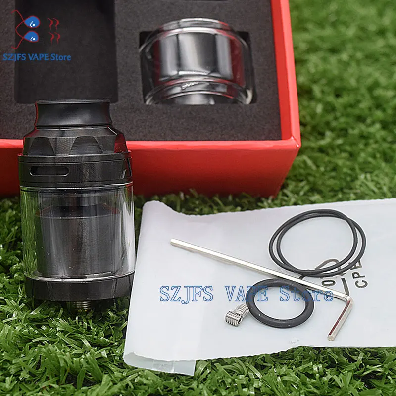 

intak Dual Coil Deck RTA Atomizer 26mm 4.2ml 5.8ml Top to Side Airflow Top Filling Electronic Cigarette Tank vs Zeus X kylin m