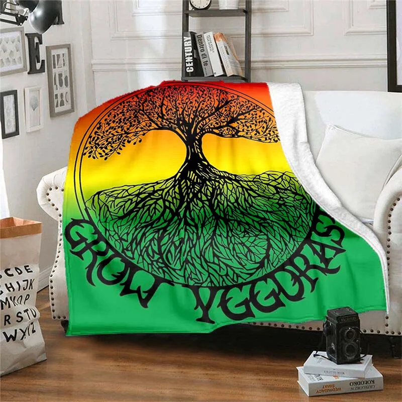 Супермягкое фланелевое одеяло с принтом Древо жизни Фланелевое покрывало