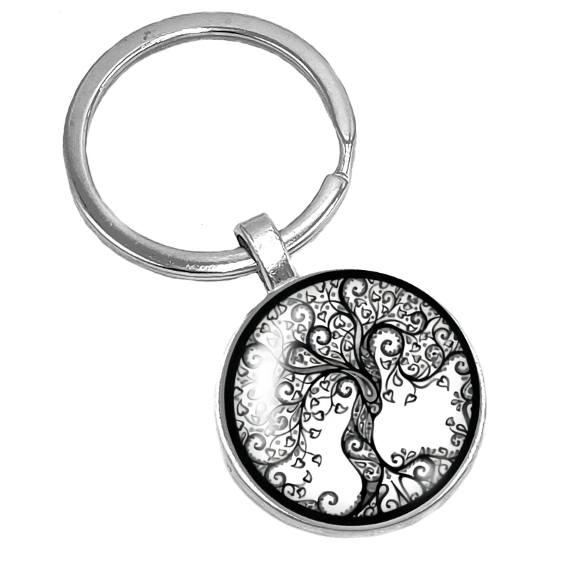 2019 New Retro Style Tree of Life Series Pattern Glass Cabochon Keychain Fashion Jewelry Gift | Украшения и аксессуары
