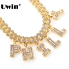 UWIN хип-хоп ювелирные изделия DIY буквы ожерелье и браслет 12 мм мужские S-Link Майами кубинские добавить багет буквы модные ювелирные изделия оптом