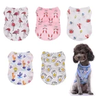 Летняя Солнцезащитная дышащая тонкая жилетка для домашних животных, кошек и собак, дизайнерская мягкая простая одежда для домашних животных без рукавов с мультяшным принтом, дешевая рубашка для щенков