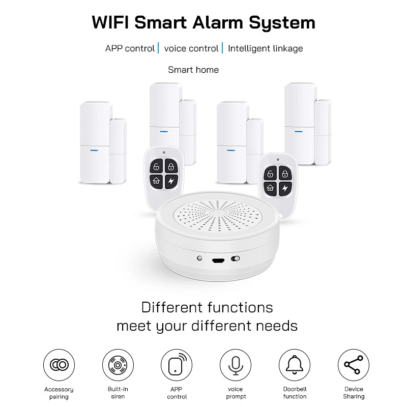 

Wireless Tuya Wifi Home RFID Burglar Security LCD Touch Keyboard WIFI GSM Alarm System Sensor Kit Wireless Home Alarm Kit