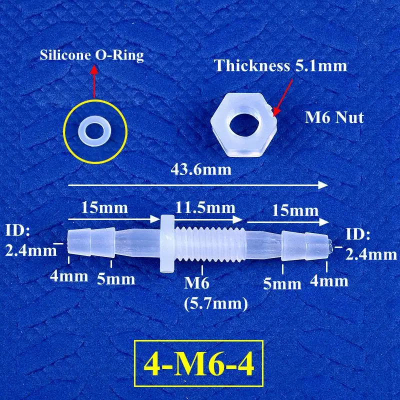 

SgooHan PP прямые разъемы для шланга M6~M10 3~8мм с силиконовым кольцом