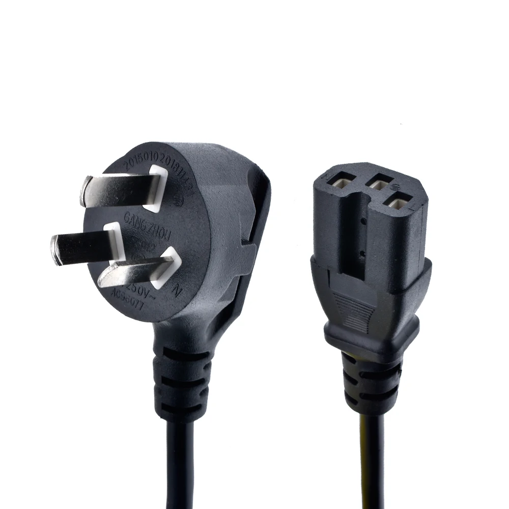 Китайская рисовая Плита 3 pin CCC шнур питания с IEC C15 кабель для подключения к сети 0 8