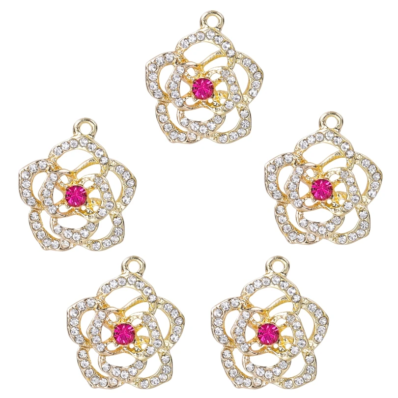 Подвески Стразы с весенними пионами цветы розы подвески женские ожерелья