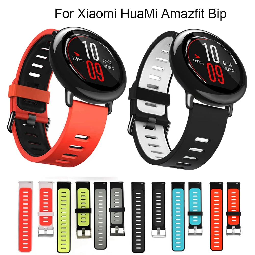 Умный ремешок для часов 22 мм спортивный силиконовый браслет Xiaomi Huami Amazfit Bip BIT PACE Lite
