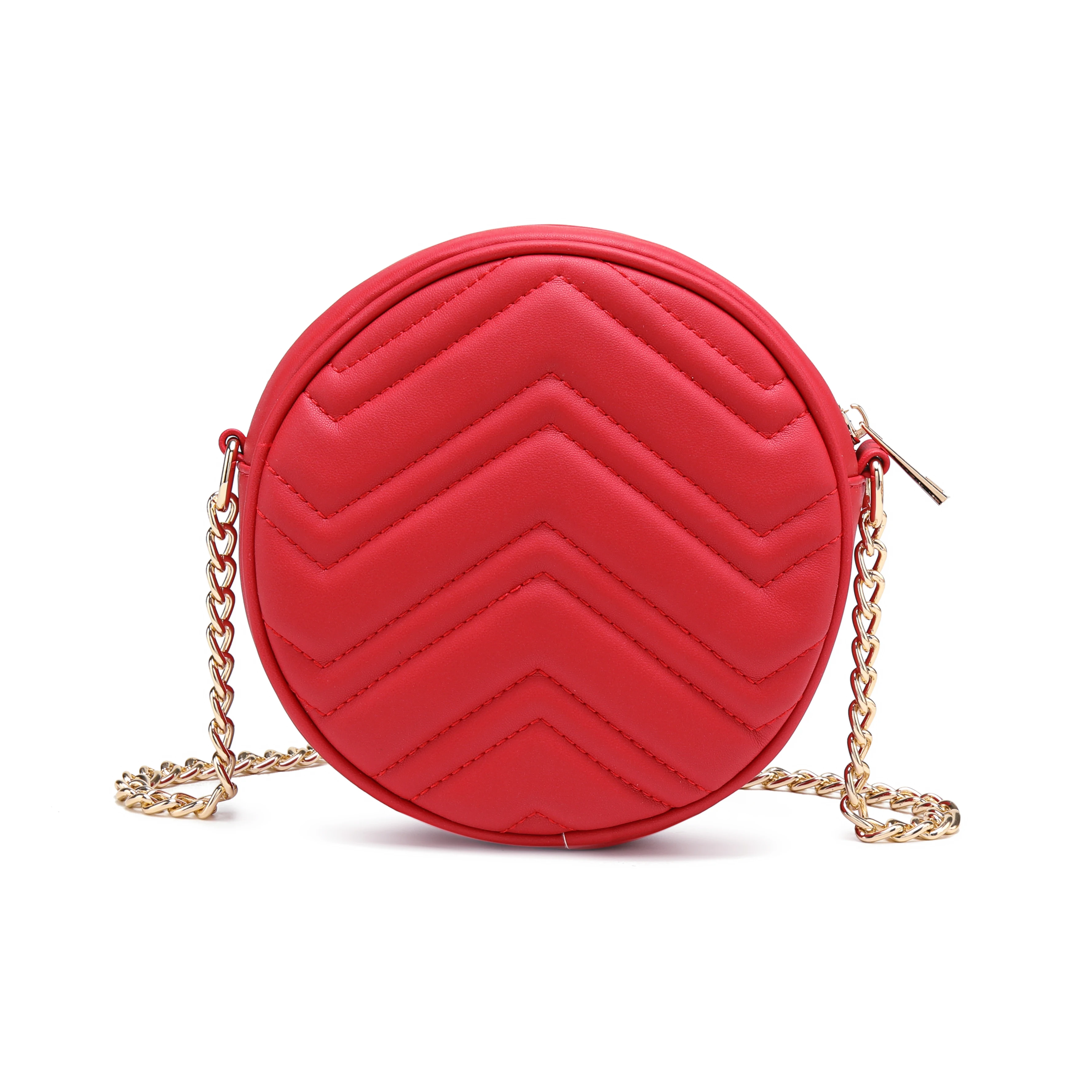 Маленькие круглые сумки через плечо для женщин дизайнерские красные с вышивкой