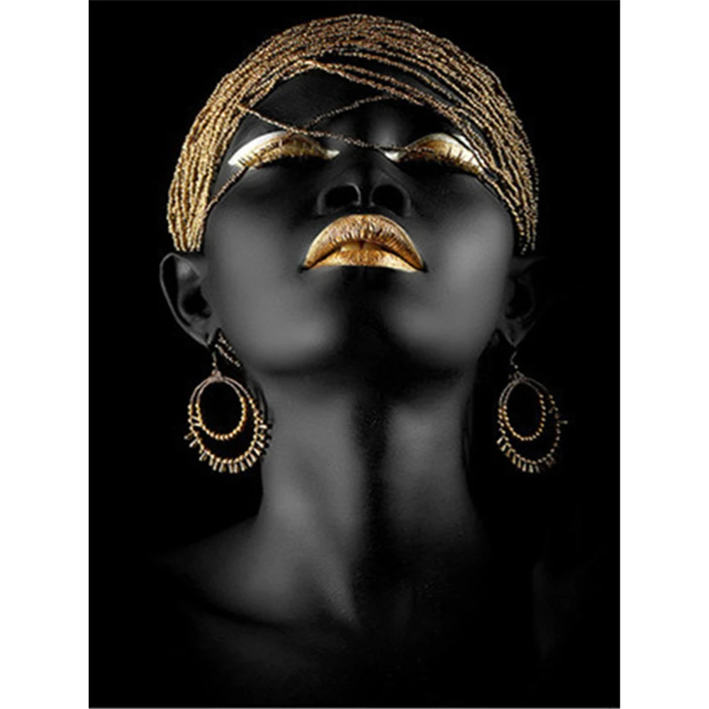 

Black And Gold Woman DIY 3D Full Diamond Mosaic Diamond Painting Diamond Embroidery Complete Kit Christmas Gift Home Year