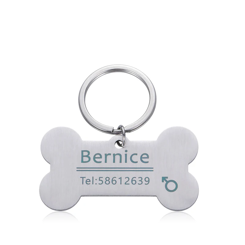 

Custom Personalized Pet ID Tag Engraved Pet ID Name for Cat Puppy Dog Collar Tag Pendant Stainless Steel Bone Pet Accessories