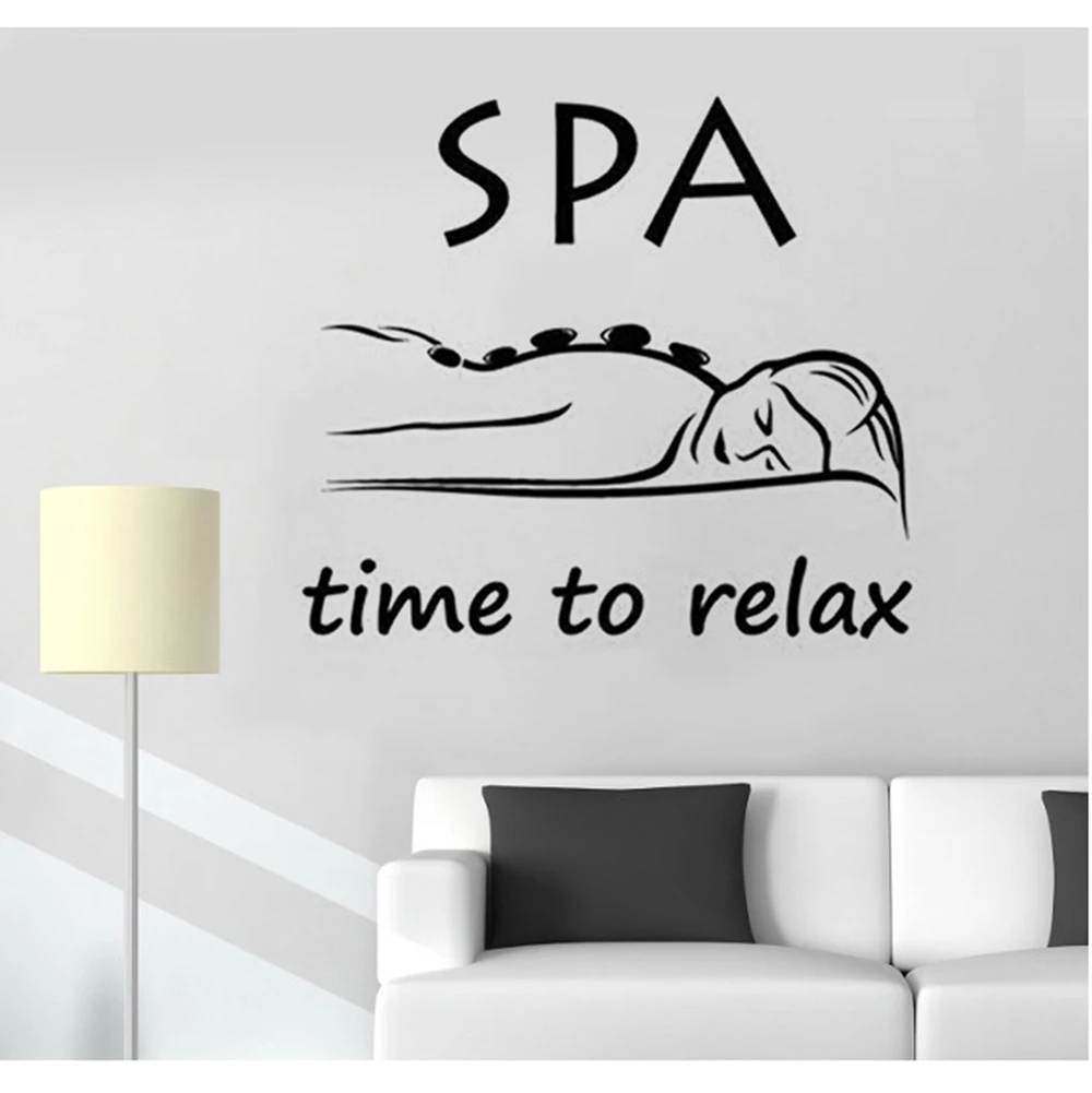 

YOYOYU Spa Time to Relax Decorative Vinyl Wall Art Sticker for Massage Shop Removable Wall Sticker Decoration HL271
