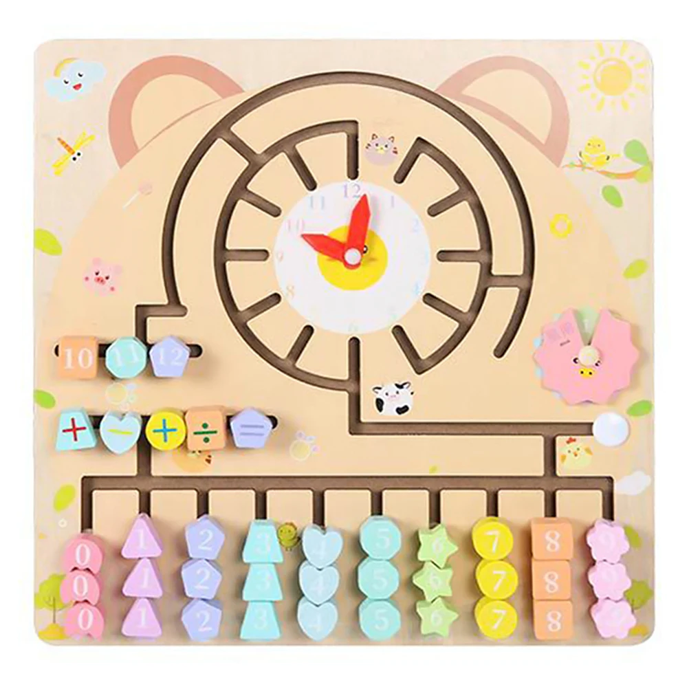 

Children'S Digital Clock Addition And Subtraction Operation Teaching Aid Double-Sided Learning Board Game Educational Toy