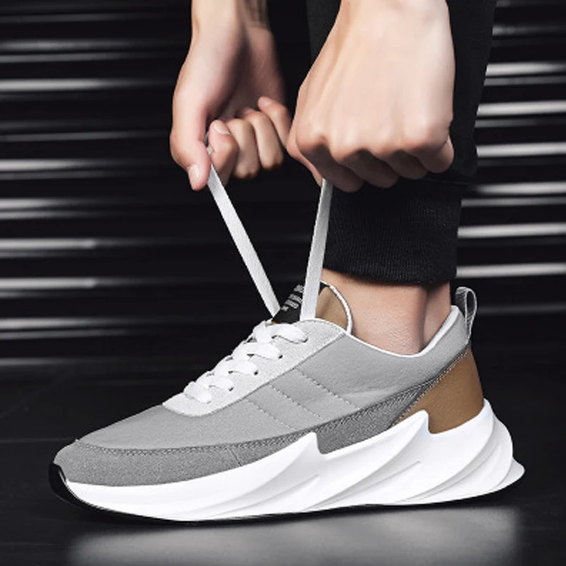 GPQPXW Shark Design Bottom Tennis Shoes Men's Mesh Casual Sports Dark Gray | Обувь