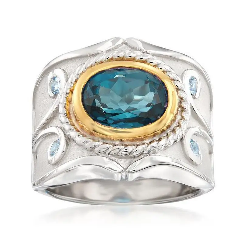 

Gold-Plated Inlaid Gem Ring Hot Sale Flower Alloy Plating Women's Jewelry