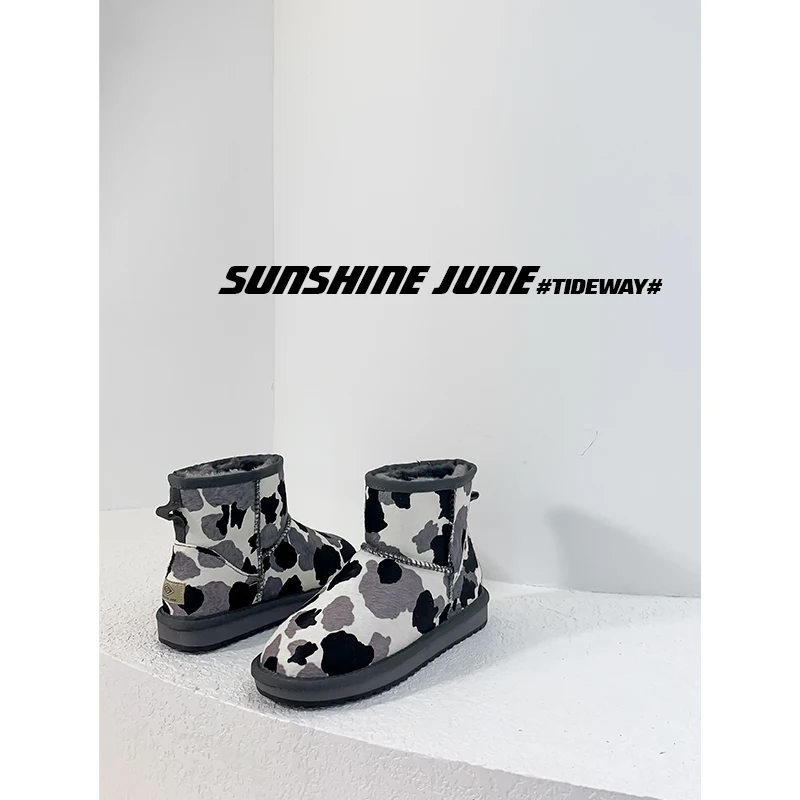 2022 Women new autumn/winter plus velvet snow boots women's warm short tube cotton shoes student horsehair boots snow boots