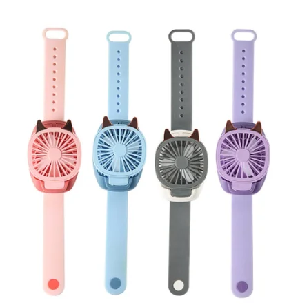 

Cooling Fan USB Rechargeable Watch Fan Adjustable Portable Air Cooler with Colorful Light Best Children's Day Gift 2021 NEW
