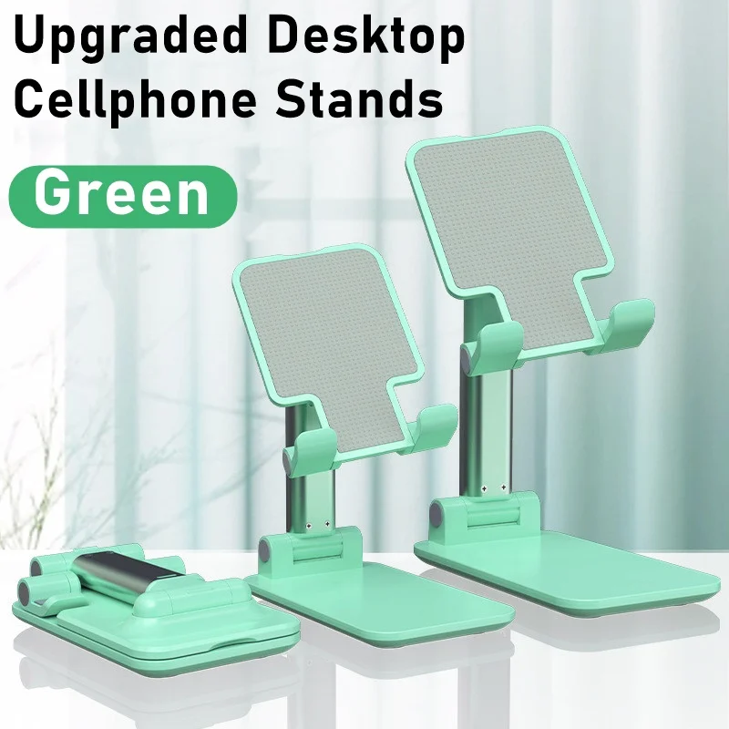 foldable metal desktop phone stand holder adjustable alloy portable ergonomic design mobile phone anti skid pads holder free global shipping
