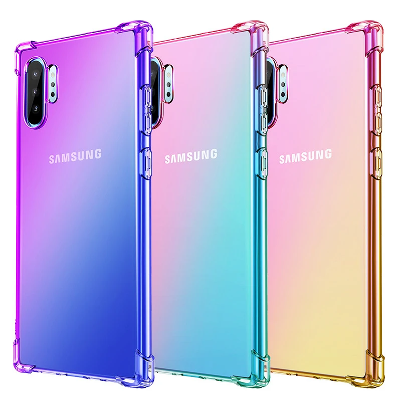 for Samsung Note 10 Plus Case Gradient Soft Silicone Shockproof full Protective Phone Cases Galaxy 9 S10e | Мобильные телефоны и