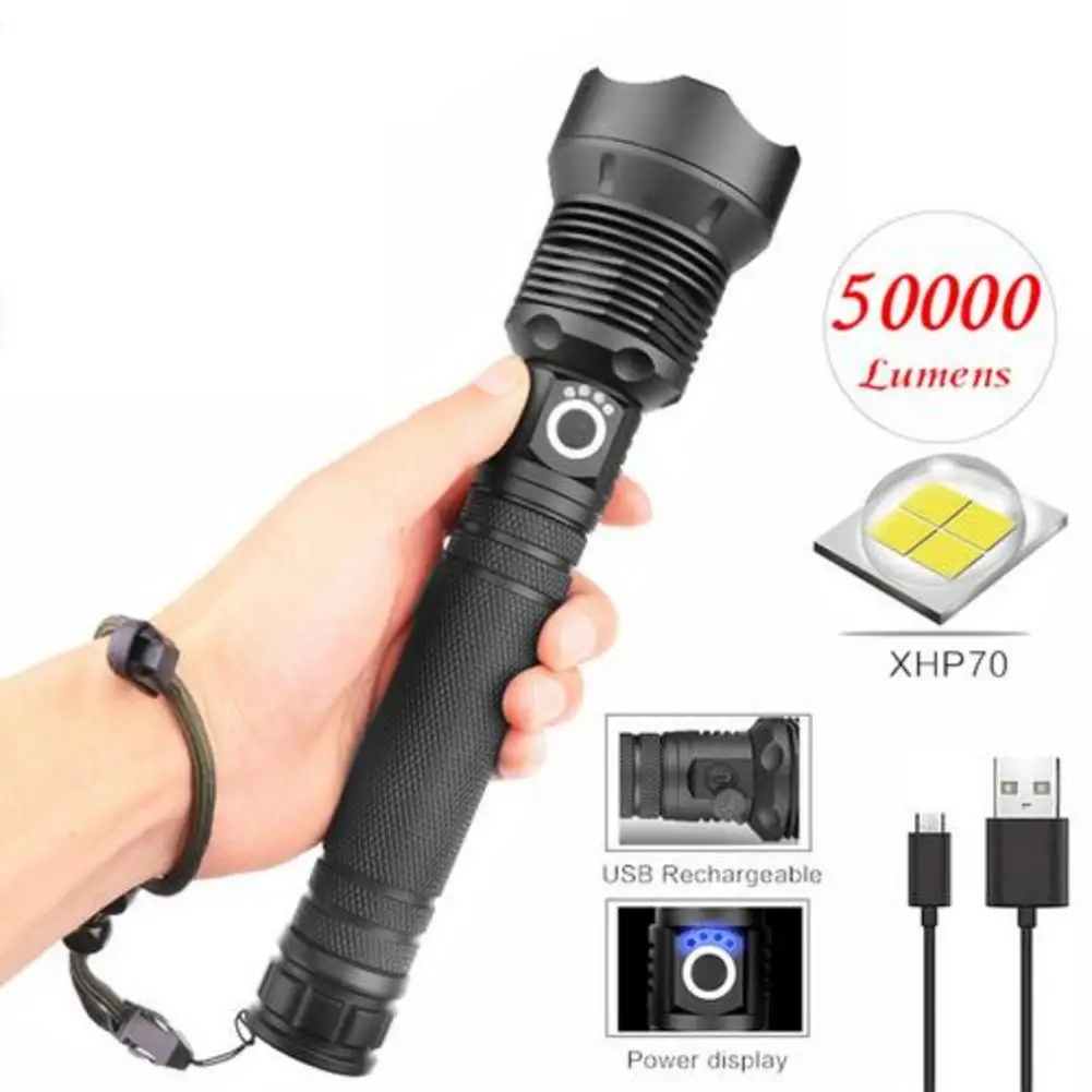 50000 люмен XLamp XHP70.2 самый мощный светодиодный фонарик USB зум факел XHP70 XHP50 18650 26650 фонарик с подзаряжаемой батарейкой - Испускаемый цвет: A