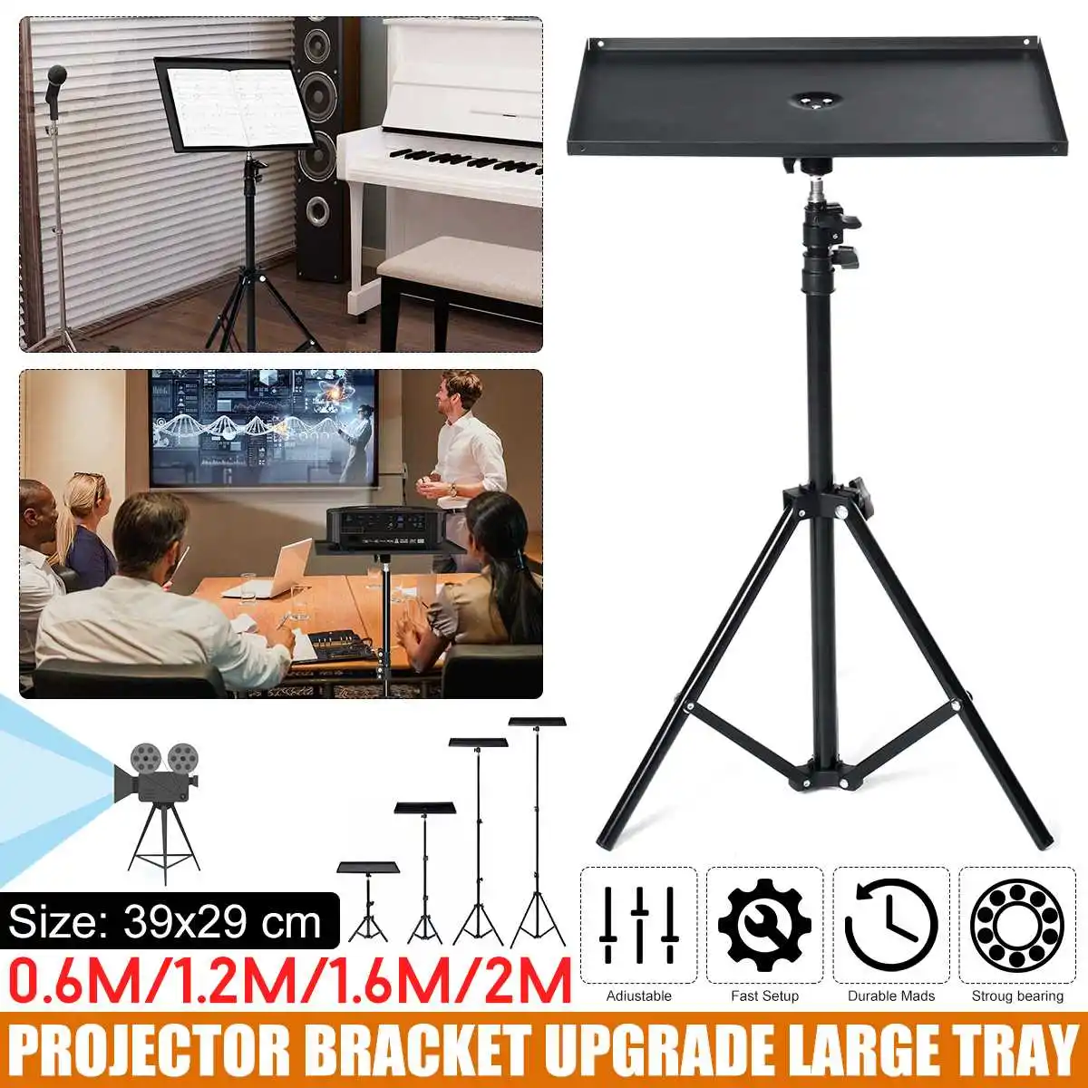 

1.2m/1.6m Metal Tray Bracket Projector Tripod Stand Mount Projectors Monitors Laptop Holder Mount For Speaker DVD Player Support