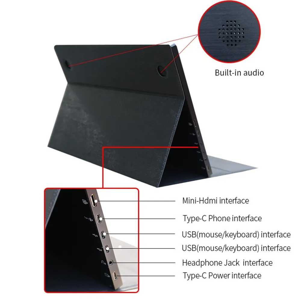 EMS 13 3 &quotHD портативный ЖК монитор Type C (USB C) Mini HDMI для Xbox One PS4 DVD PC металлический