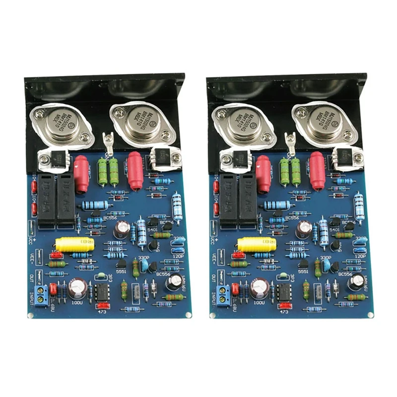 

Плата усилителя QUAD405 MJ15024 100 Вт 8R, двухканальная Плата усилителя с углом, алюминиевая готовая Baord, 1 пара