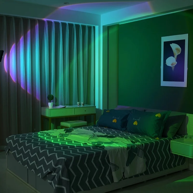 

Rainbow Sunset Projector Atmosphere Night Light Home Coffee Shop Background Wall Decoration Colorful Sunset Lamp for Dropship
